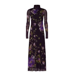 Fuzzi Plum Floral Sheath Dress in size 10 MSRP: $595